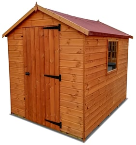 6ft x 8ft Bewdley Apex shed in Redwood
